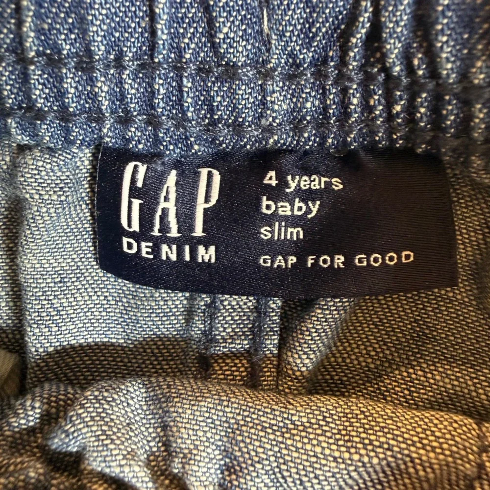 Gap Denim Boys 4 Years Slim Pull On Jeans Medium Wash Elastic Waist 100% Cotton
